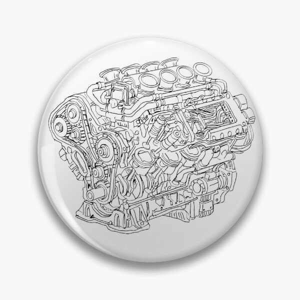 Item preview, Mechanical Soul: Hand-Drawn V8 Engine Sketch designed and sold by Sketchmultivers.