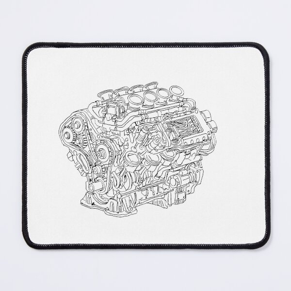 Item preview, Mechanical Soul: Hand-Drawn V8 Engine Sketch designed and sold by Sketchmultivers.