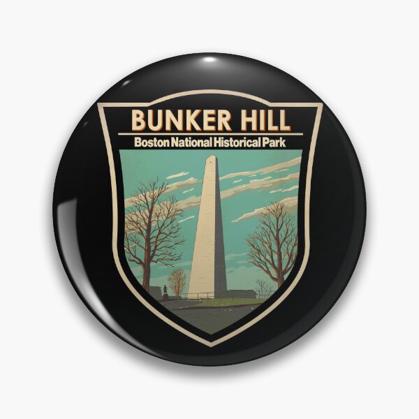 Item preview, Bunker Hill Monument Boston Illustration Travel Art Badge designed and sold by KrisSidDesigns.