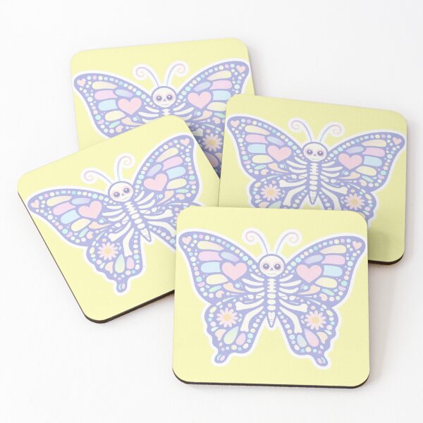Item preview, Pastel Sugar Skull Animals Pet Memorial | Day of the Dead Butterfly | Cute Gothic Skeleton Sticker designed and sold by Dream Circuit .