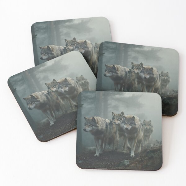 Item preview, Silent Wolf Pack Trekking Through Misty Forest Trail designed and sold by EK-World.