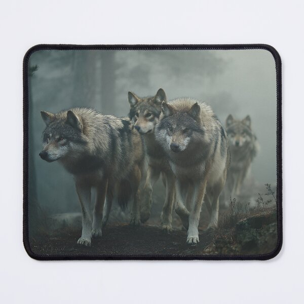 Item preview, Silent Wolf Pack Trekking Through Misty Forest Trail designed and sold by EK-World.