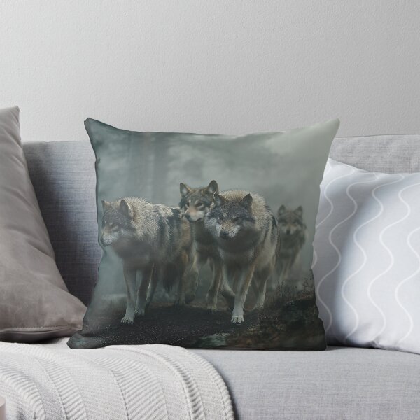 Item preview, Silent Wolf Pack Trekking Through Misty Forest Trail designed and sold by EK-World.