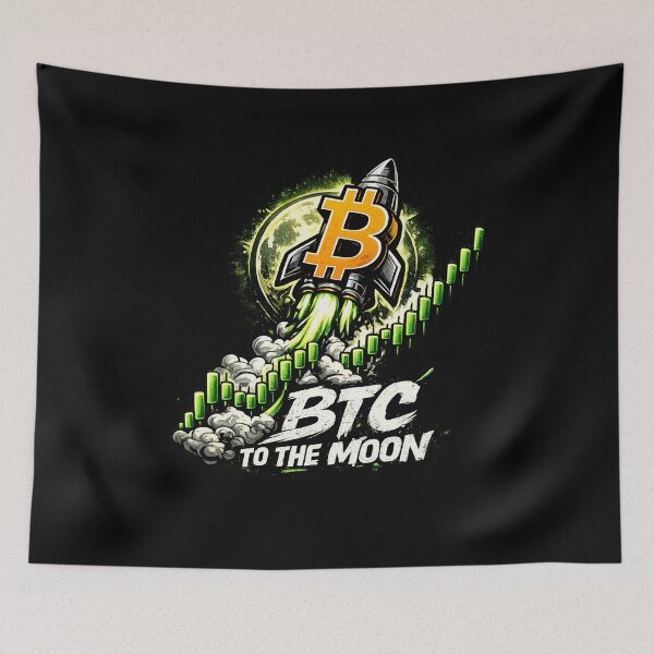 Item preview, BTC To The Moon Rocket Chart – Bitcoin Bullish Crypto Trader Design designed and sold by Chart Store | Trading Life.
