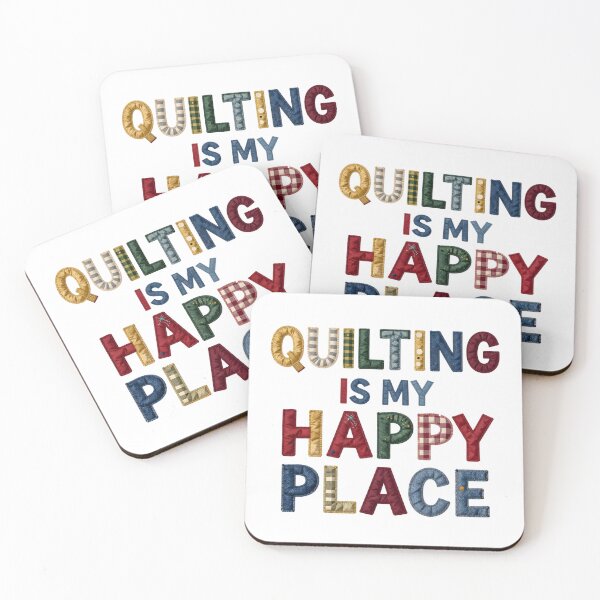 Item preview, QUILTING IS MY HAPPY PLACE - IN COLORFUL FAUX LETTERING designed and sold by AlexOBrienArt.