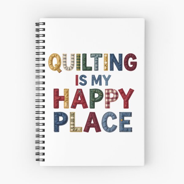 Item preview, QUILTING IS MY HAPPY PLACE - IN COLORFUL FAUX LETTERING designed and sold by AlexOBrienArt.