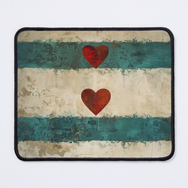 Item preview, Abstract Heart Stripe Wall Art Teal Neutral Minimalist Print designed and sold by NarjaShop.