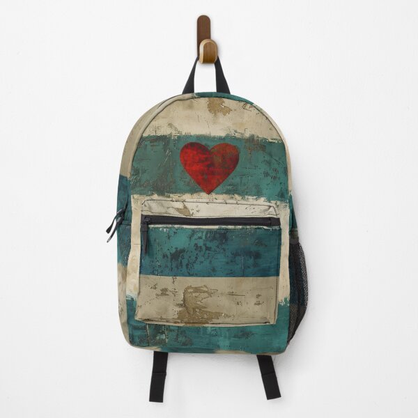 Item preview, Abstract Heart Stripe Wall Art Teal Neutral Minimalist Print designed and sold by NarjaShop.