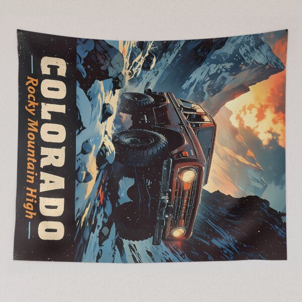 Item preview, Retro Colorado 4x4 Mountain Adventure Travel Poster Print designed and sold by BorgSpareParts.