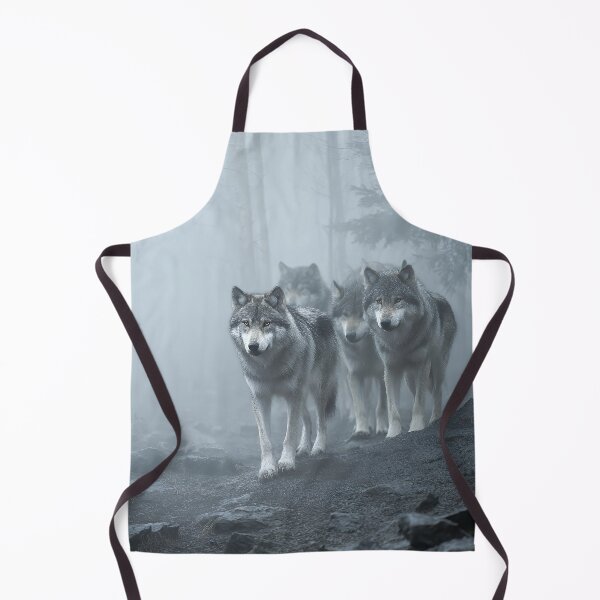 Item preview, Intense Gray Wolf Pack Emerging from Thick Fog on Rocky Trail designed and sold by EK-World.