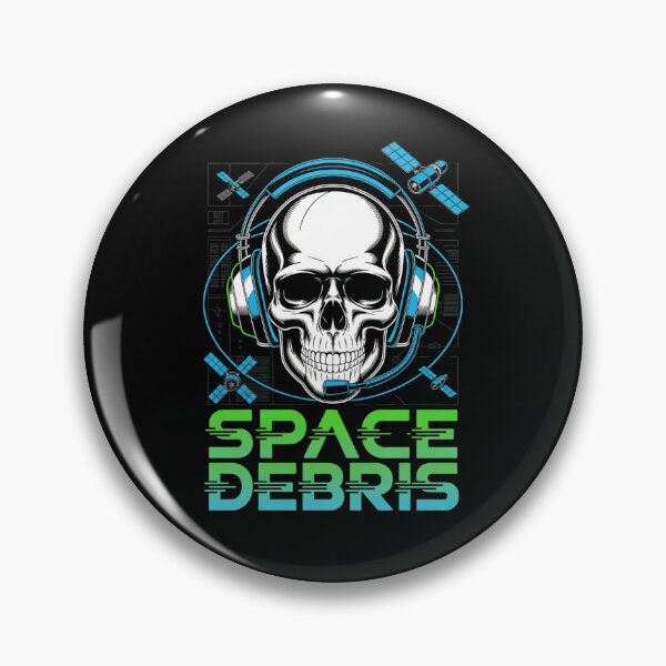 Item preview, Space Debris — Skull Headset Grid Satellite Neon Streetwear Space Tee V5 designed and sold by DarylWelsh2024.