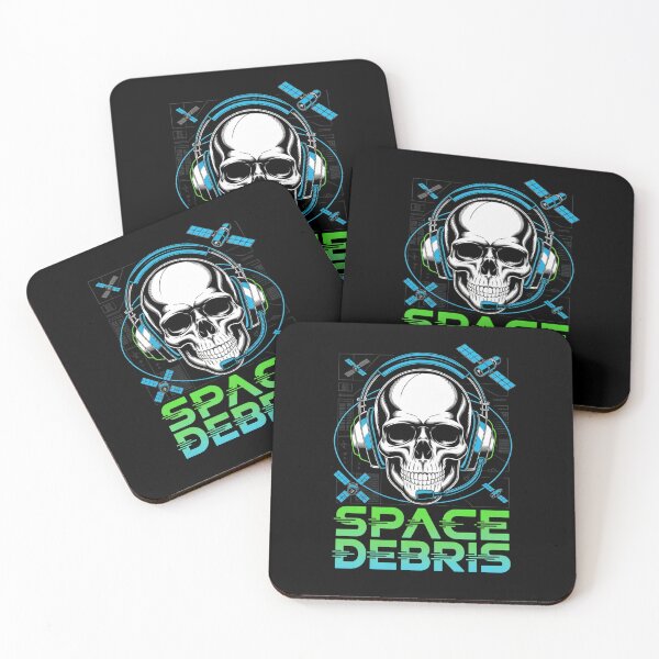 Item preview, Space Debris — Skull Headset Grid Satellite Neon Streetwear Space Tee V5 designed and sold by DarylWelsh2024.
