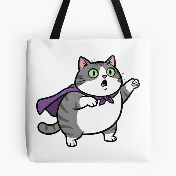 Aperçu de l'œuvre Super Chunky Cat Hero Dessin animé Chat Drôle Design. créée et vendue par The-T-In-Retro.
