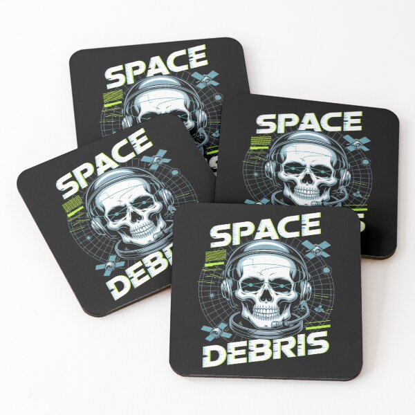 Item preview, Space Debris — Skull Headset Grid Satellite Neon Streetwear Space Tee V7 designed and sold by DarylWelsh2024.