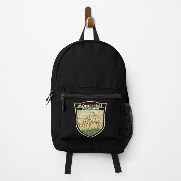 Item preview, Montserrat Spain Illustration Travel Art Badge designed and sold by KrisSidDesigns.