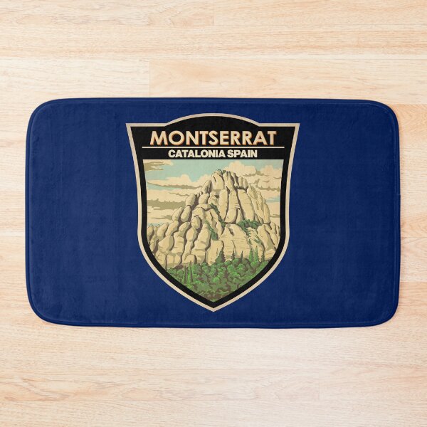Item preview, Montserrat Spain Illustration Travel Art Badge designed and sold by KrisSidDesigns.