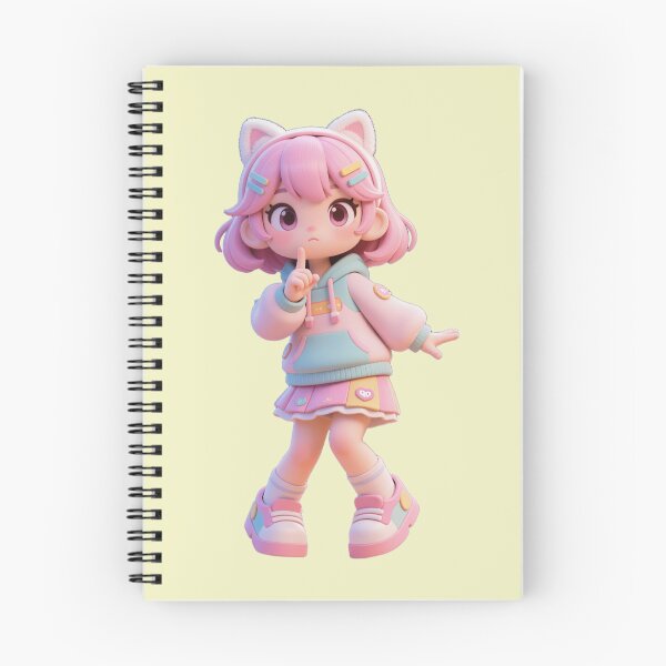 Item preview, Cute Gamer Girl - Secret Shh Pose (3D Toy Aesthetic) designed and sold by WhimsyBits.