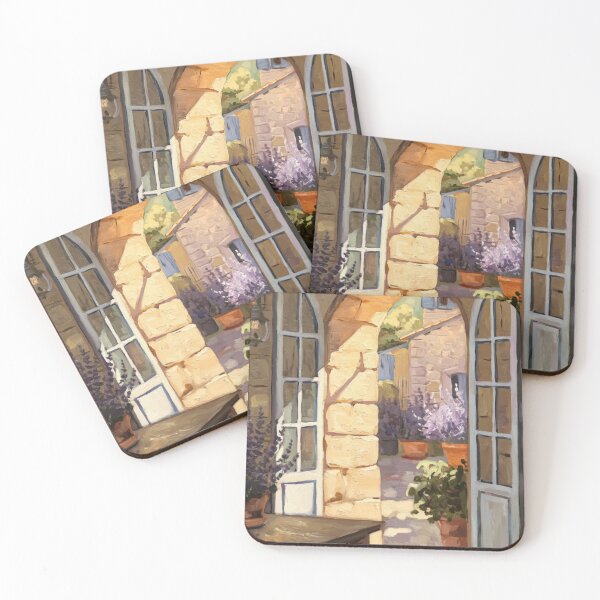 Item preview, French Archway Interior View | Provence Courtyard Entrance Painting designed and sold by CARRAANN.