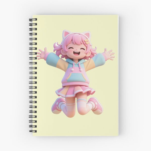 Item preview, Cute Gamer Girl - Happy Jumping Pose (3D Toy Aesthetic) designed and sold by WhimsyBits.