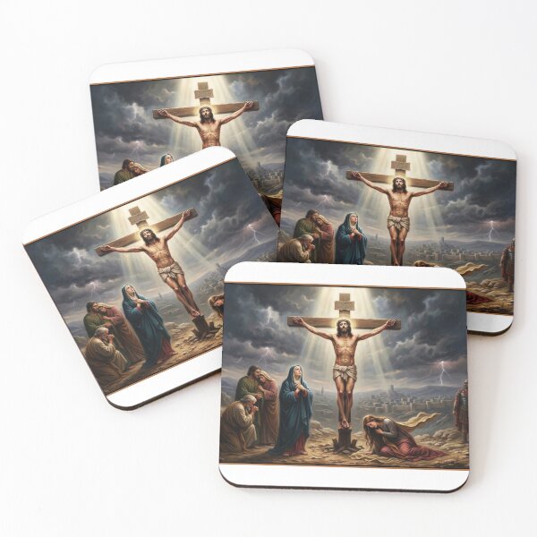 Item preview, Jesus Christ Crucifixion – Golgotha Scene Christian Religious Art designed and sold by HolyArtGallery.