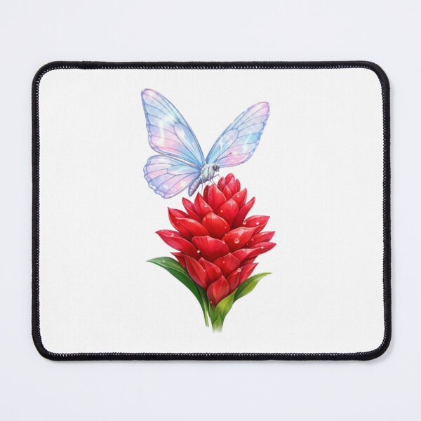 Item preview, Translucent Butterfly on Red Ginger Lily – Tropical Floral Elegance Design designed and sold by Fabrifrank.