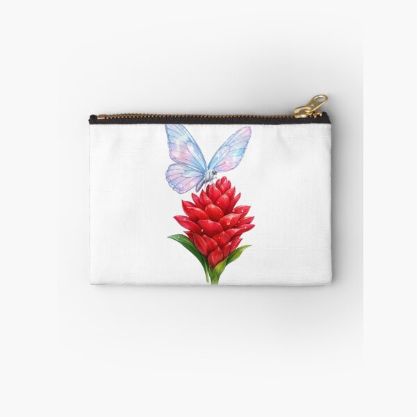 Item preview, Translucent Butterfly on Red Ginger Lily – Tropical Floral Elegance Design designed and sold by Fabrifrank.