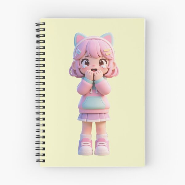 Item preview, Cute Gamer Girl - Sad Crying Pose (3D Toy Aesthetic) designed and sold by WhimsyBits.
