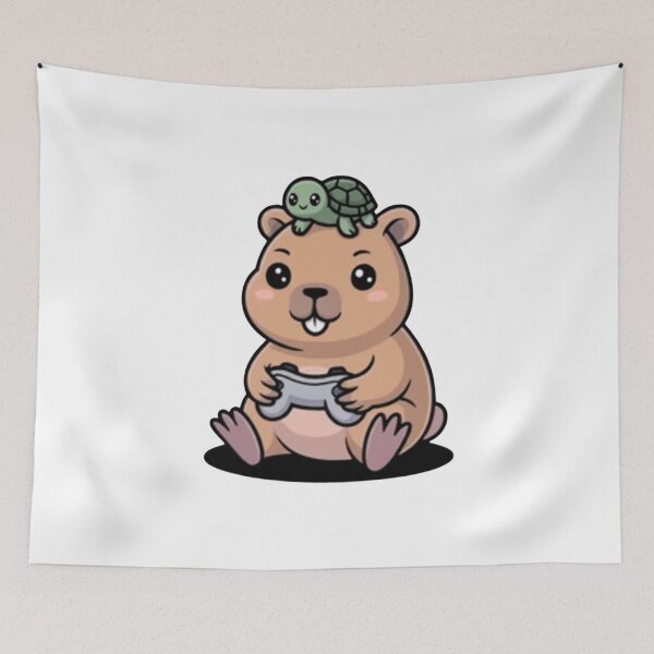 Item preview, Beaver with Turtle Gaming Fun designed and sold by DariaOltes.