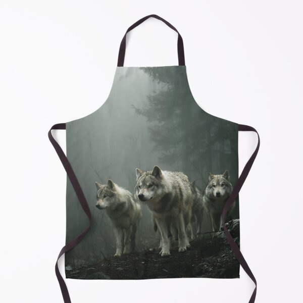 Item preview, Gray Wolf Pack Striding Through Heavy Fog Shrouded Pine Forest designed and sold by EK-World.