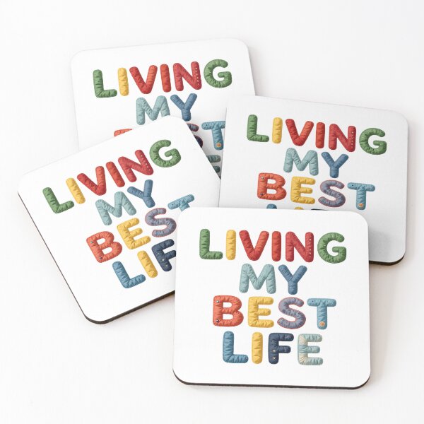 Item preview, LIVING MY BEST LIFE - IN COLORFUL FAUX LETTERING designed and sold by AlexOBrienArt.