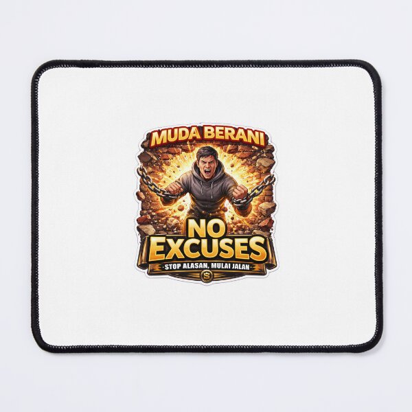 Item preview, Muda Berani No Excuses Sticker – Break Your Limits, Discipline Mindset, Stop Procrastination, Hustle Motivation, Anti Laziness Quote designed and sold by Wander Pop Studio.