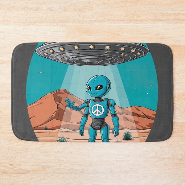 Item preview, Comic UFO with three-armed alien Peace designed and sold by LioTou.