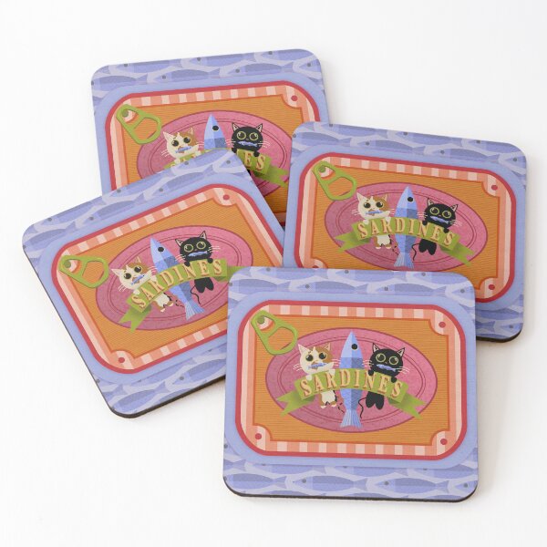 Item preview, Sardines Tinned Fish Kitties designed and sold by Moonlit Fig Design.