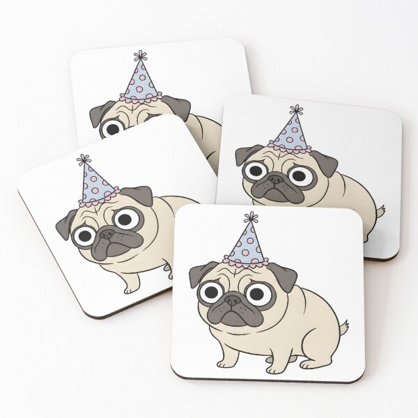 Item preview, Funny Birthday Pug Cartoon Party Dog Design. designed and sold by The-T-In-Retro.