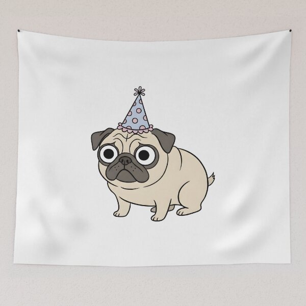 Item preview, Funny Birthday Pug Cartoon Party Dog Design. designed and sold by The-T-In-Retro.