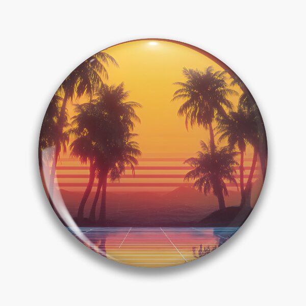 Item preview, Epic Synthwave Sunset with Neon Grid Palm Trees Reflection designed and sold by EK-World.