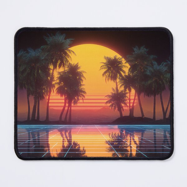 Item preview, Epic Synthwave Sunset with Neon Grid Palm Trees Reflection designed and sold by EK-World.