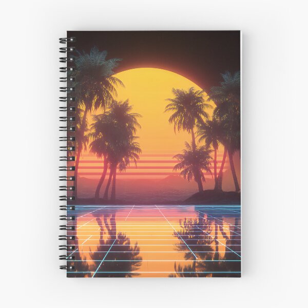 Item preview, Epic Synthwave Sunset with Neon Grid Palm Trees Reflection designed and sold by EK-World.