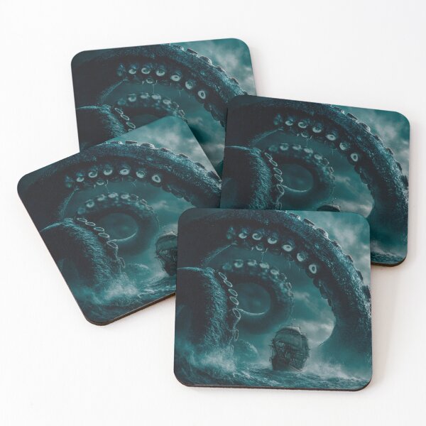 Item preview, Kraken Rising from the Deep, Giant Tentacles in Stormy Ocean, Dark Fantasy Sea Monster designed and sold by CosmicAnomaly.