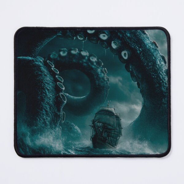 Item preview, Kraken Rising from the Deep, Giant Tentacles in Stormy Ocean, Dark Fantasy Sea Monster designed and sold by CosmicAnomaly.