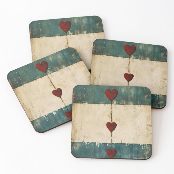 Item preview, Abstract Heart Stripe Wall Art Teal Neutral Minimalist Print designed and sold by NarjaShop.