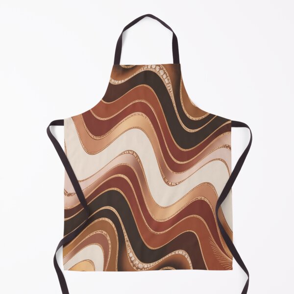 Item preview, Scandinavian Minimalist Autumn Brown Beige Taupe Wavy Stripes designed and sold by LEILA ART SPACE.