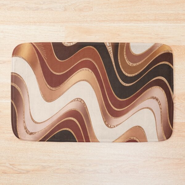 Item preview, Scandinavian Minimalist Autumn Brown Beige Taupe Wavy Stripes designed and sold by LEILA ART SPACE.