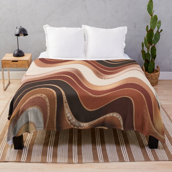 Item preview, Scandinavian Minimalist Autumn Brown Beige Taupe Wavy Stripes designed and sold by LEILA ART SPACE.