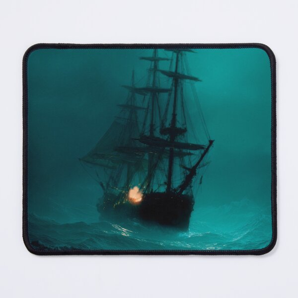 Item preview, Ghost Ship in Stormy Sea, Dark Fantasy Ocean Art, Haunted Pirate Ship, Cinematic Maritime Poster, Moody Sea Artwork designed and sold by CosmicAnomaly.