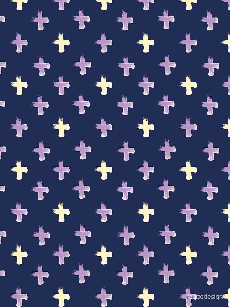 Shoreline Cross Lilac & Lemon by radgedesign