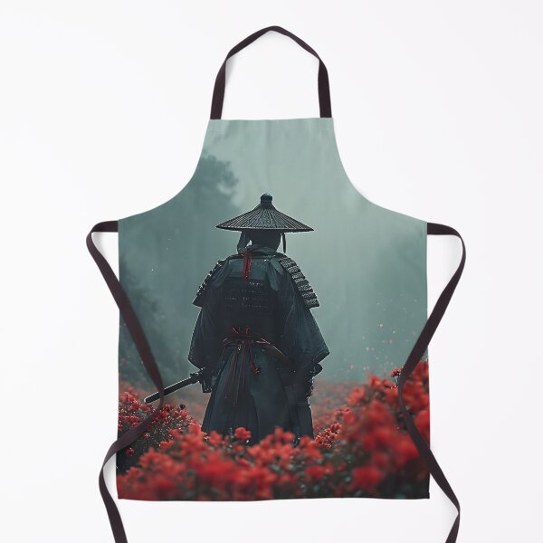 Item preview, Samurai Red Flower Field — Zen Bushido Warrior Art designed and sold by Schoenenwald - Illustrations Uniques et Originales.