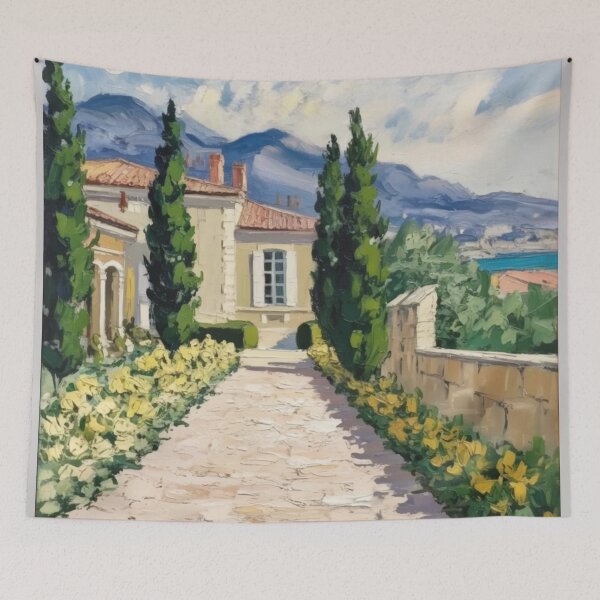 Item preview, Provence Pathway to Villa | French Countryside Landscape Painting designed and sold by CARRAANN.
