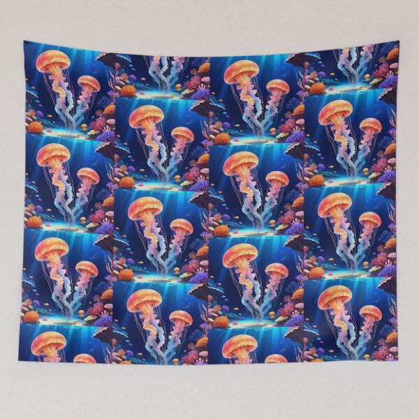 Item preview, Colorful Jellyfish Underwater designed and sold by artmaker7.