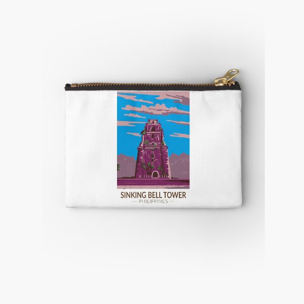 Item preview, Sinking Bell Tower Philippines Illustration Travel Art Vintage designed and sold by KrisSidDesigns.
